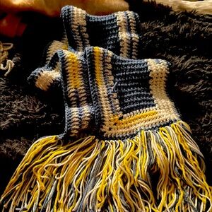 Handmade Crochet Scarf with Fringe